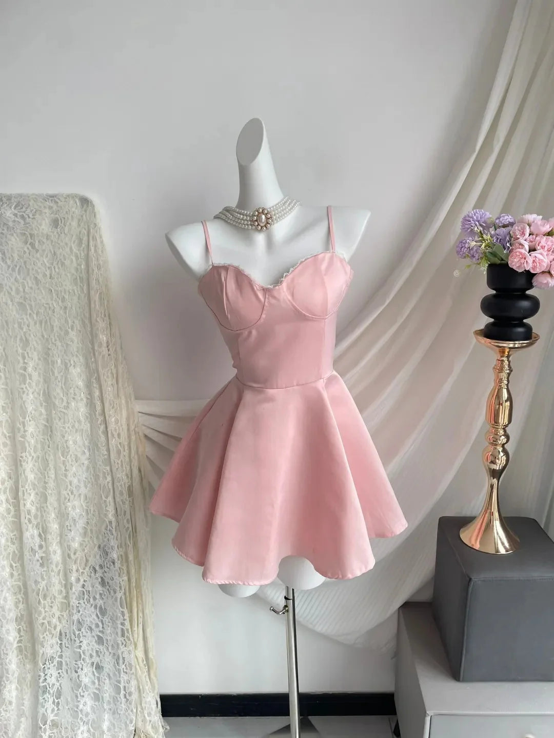 Aimishang Sweetheart A Line Spaghetti Straps Homecoming Dress Lovely Short Graduation Dress Cute Princess Birthday Party Dress