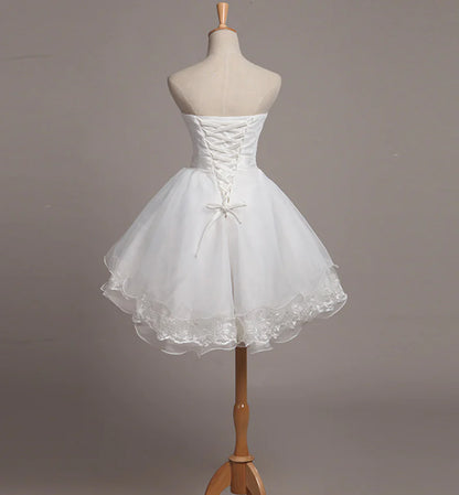 Aimishang Sweet A Line Strapless Tulle Lace Homecoming Dress Lovely Graduation Dress Cute Short Birthday Party Dress