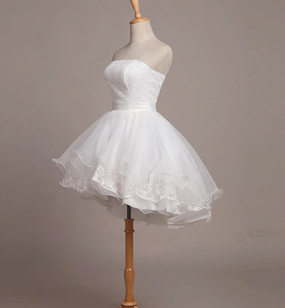 Aimishang Sweet A Line Strapless Tulle Lace Homecoming Dress Lovely Graduation Dress Cute Short Birthday Party Dress