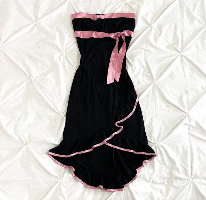 Aimishang Sweet Sheath Strapless Ruffle Homecoming Dress Lovely Short Graduation Dress Cute Birthday Party Dress