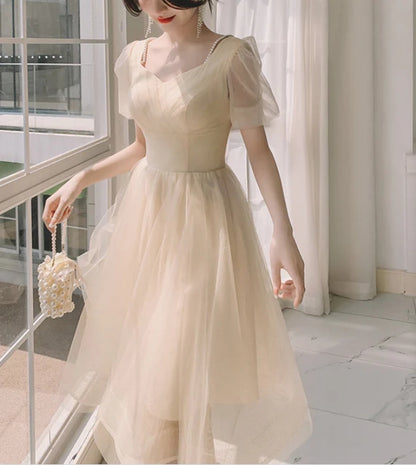 Aimishang Sweet A Line Short Sleeves Homecoming Dress Cute Tulle Short Prom Dress Elegant Formal Dress Wholesale