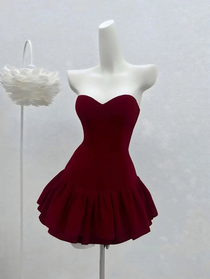Aimishang Sweetheart Neck A Line Strapless Sleeveless Summer Short Graduation Party Dress Chic Homecoming Dress