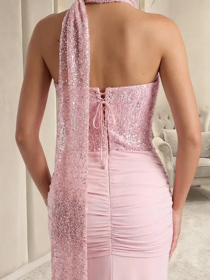 Aimishang Sweetheart Sheath Strapless Sleeveless Long Formal Prom Dress Charming Evening Gown Elegant Wedding Guest Party Dress