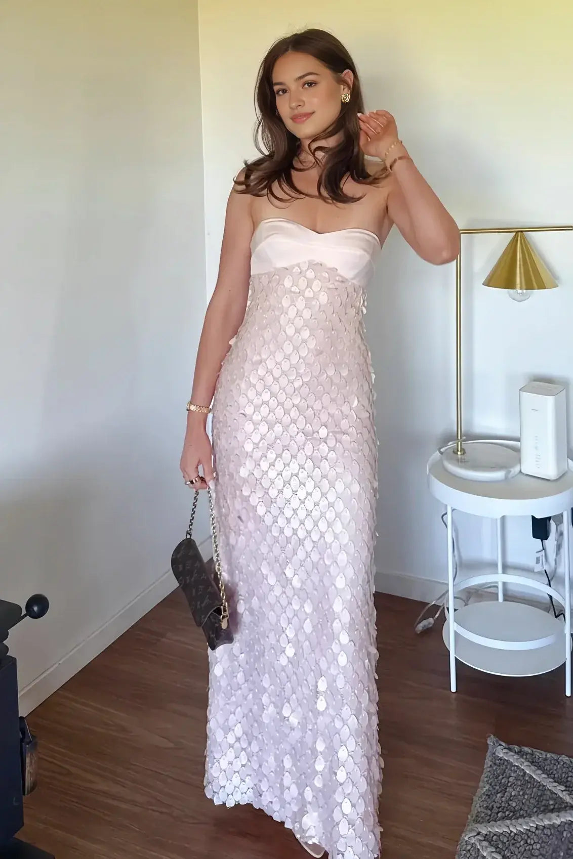 Aimishang Sweetheart Strapless Sleeveless Evening Party Dress Charming Long Formal Prom Dress