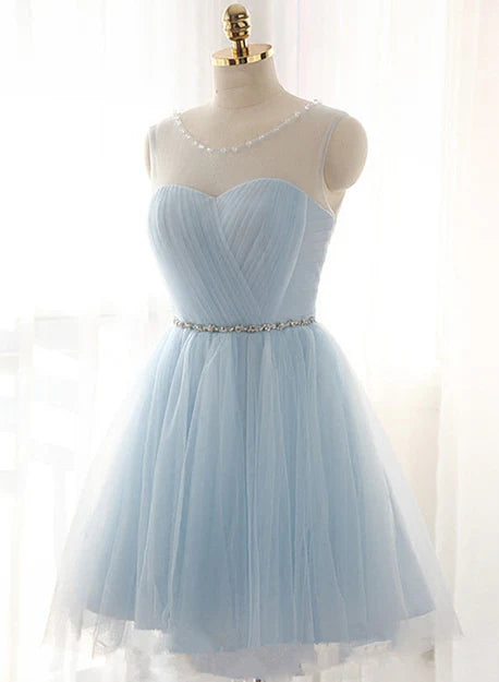 Aimishang Cute Light Blue Homecoming Dress Lovely Short Prom Dress Sleeveless Party Dress Wholesale