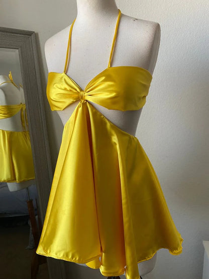Aimishang Cute A-Line Halter Homecoming Dress Simple Graduation Dress Lovely Birthday Party Dress