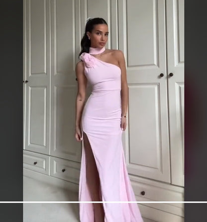 Aimishang Elegant Mermaid Long Pink Prom Dress Charming Evening Party Dress
