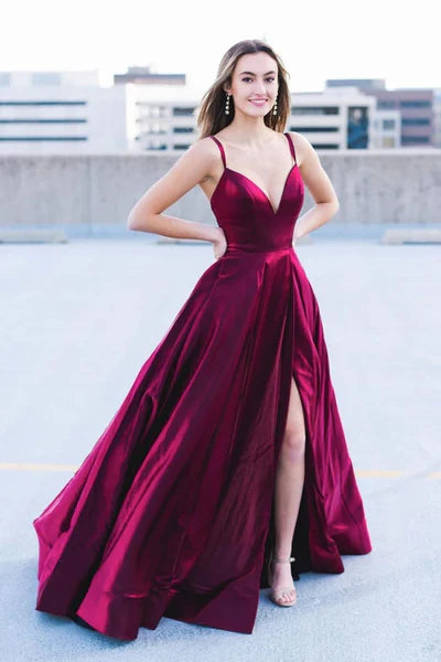 Wholesale Prom Dresses Velvet Strap Floor Length With Slit