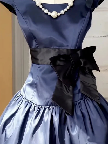 Aimishang Vintage A-line Summer Short Party Prom Dress For Girls Classy Homecoming Dress With Bow