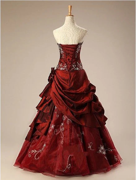 Aimishang Vintage A Line Strapless Sleeveless Evening Party Dress Elegant Long Formal Prom Dress with Lace-Up Back