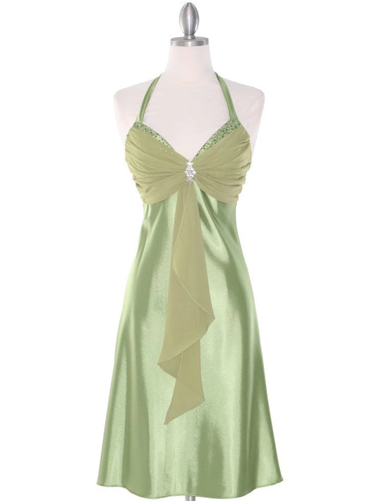 Aimishang Vintage Green Halter Sleeveless Evening Party Dress Elegant Wedding Guest Dress