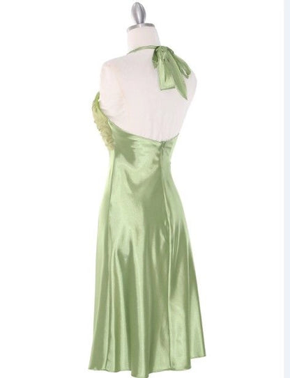 Aimishang Vintage Green Halter Sleeveless Evening Party Dress Elegant Wedding Guest Dress