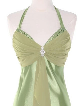 Aimishang Vintage Green Halter Sleeveless Evening Party Dress Elegant Wedding Guest Dress