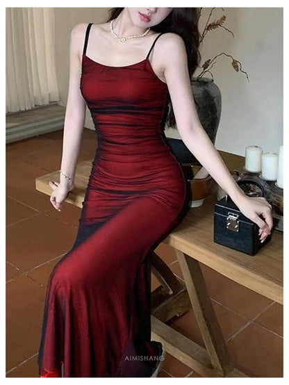 Aimishang Pretty Spaghetti Straps Sleeveless Party Evening Gown Fashion Prom Dress Elegant Graduation Dress