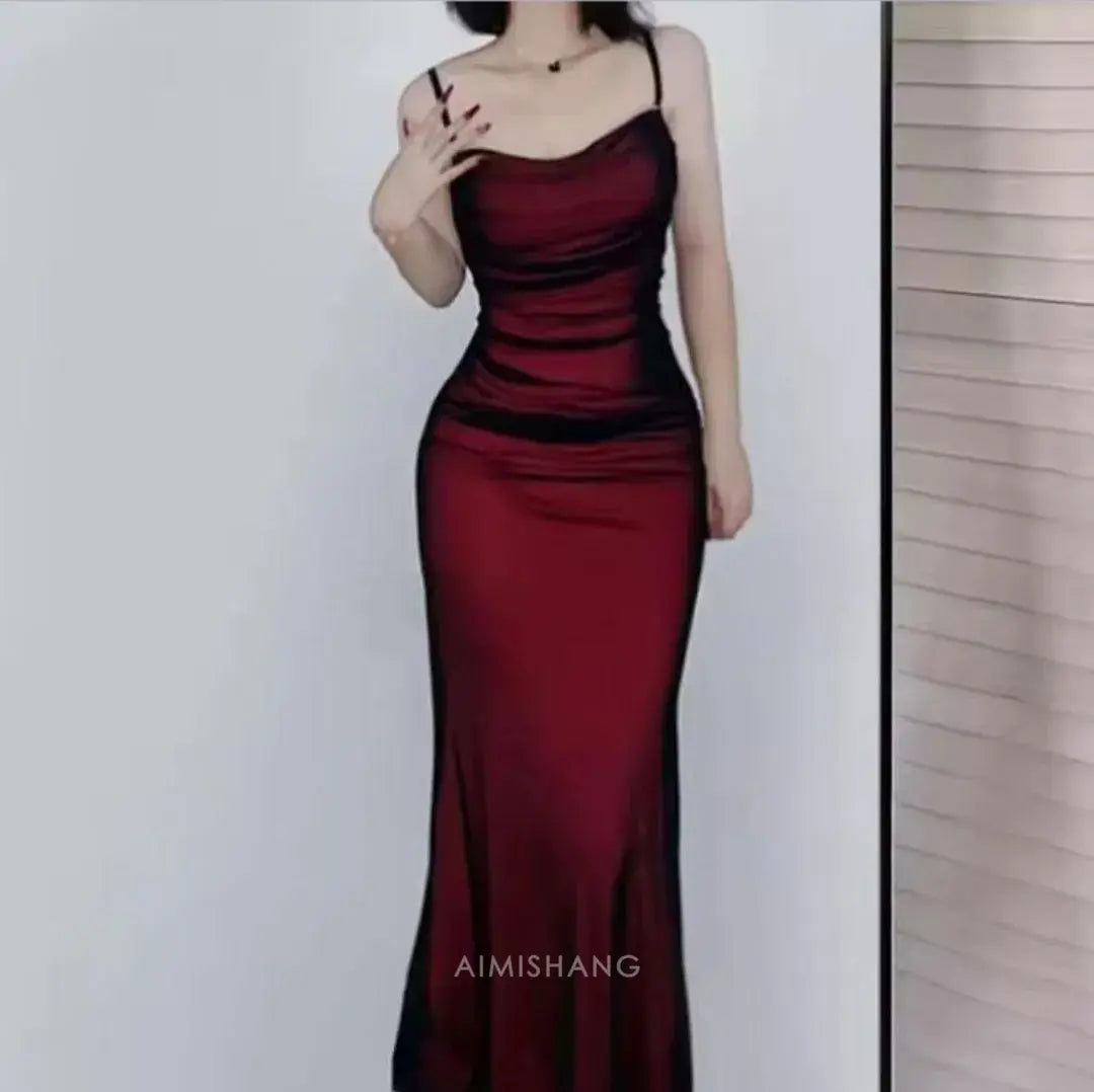 Aimishang Pretty Spaghetti Straps Sleeveless Party Evening Gown Fashion Prom Dress Elegant Graduation Dress
