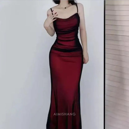 Aimishang Pretty Spaghetti Straps Sleeveless Party Evening Gown Fashion Prom Dress Elegant Graduation Dress