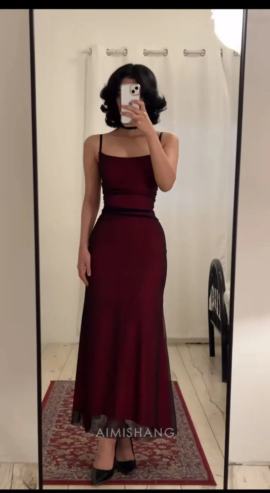 Aimishang Pretty Spaghetti Straps Sleeveless Party Evening Gown Fashion Prom Dress Elegant Graduation Dress