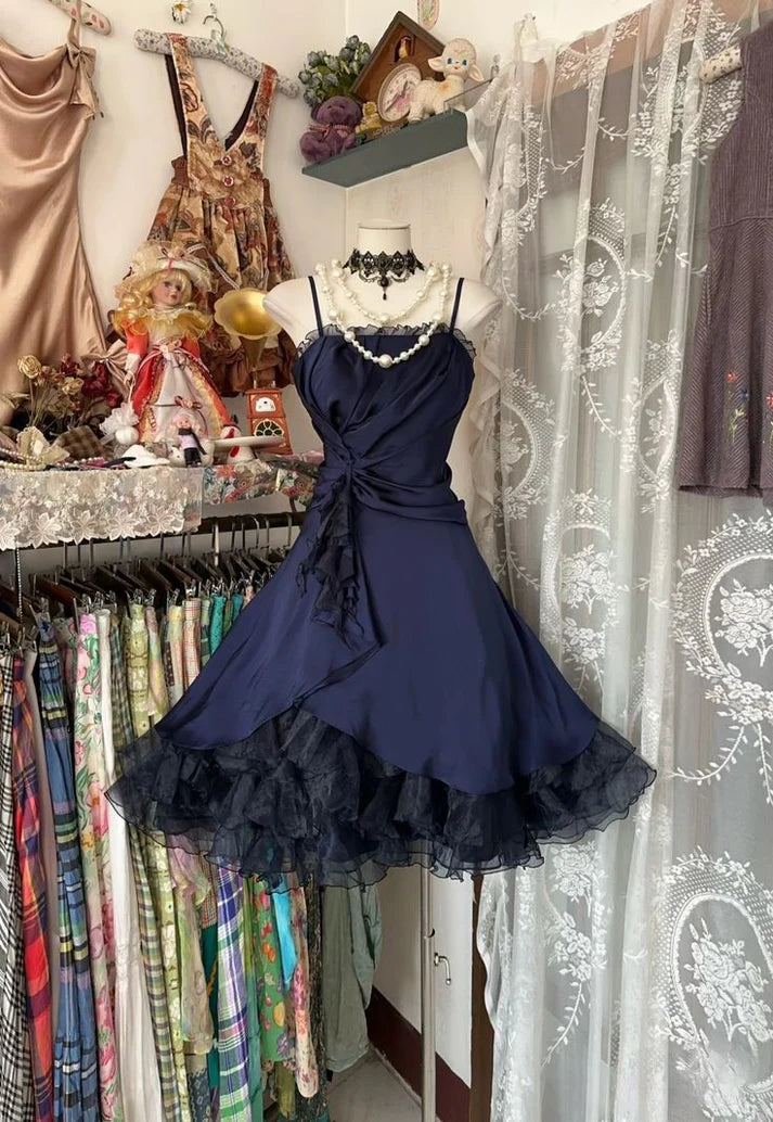 Aimishang Vintage Spaghetti Straps A-line Sleeveless Summer Party Prom Dress Classy Cocktail Homecoming Dress
