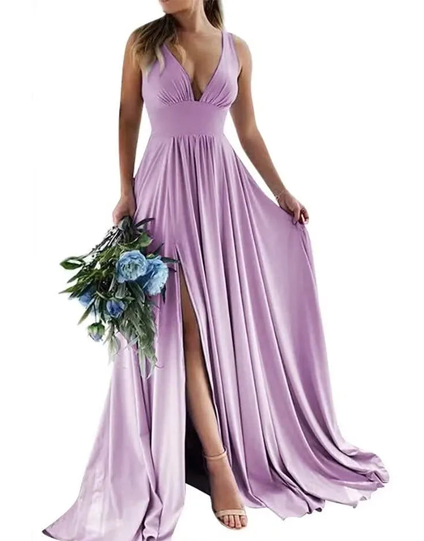 Wholesale Bridesmaid Dress A-Line Sweep-Brush Train With Split