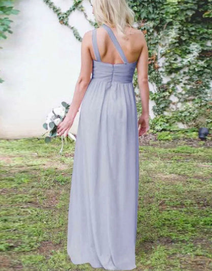 Wholesale Bridesmaid Dress Sheath-Column One Shoulder Chiffon