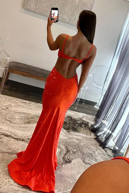 Wholesale Stylish Prom Dress Mermaid Spaghetti Straps Beaded