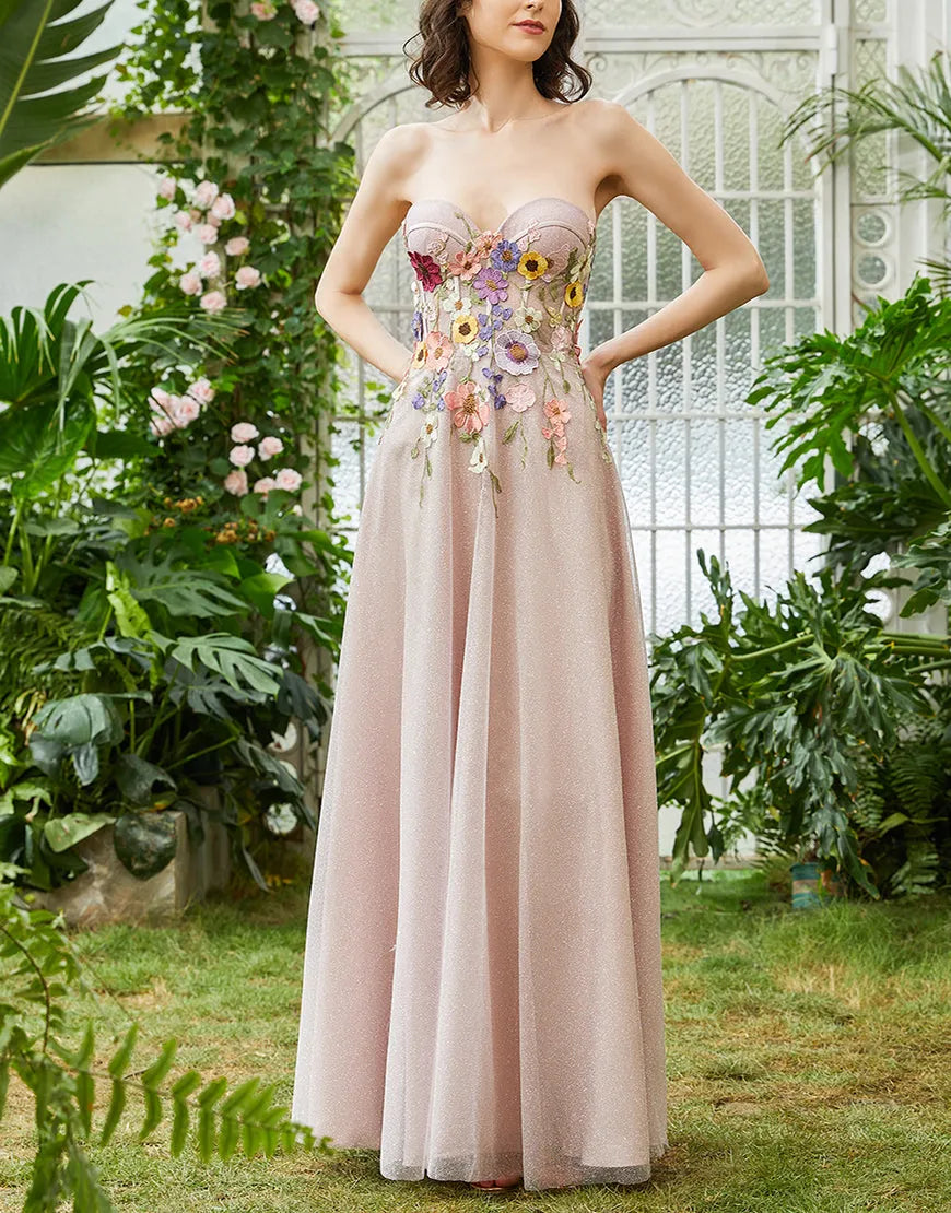 Wholesale Prom Dress Cute A-Line Floor Length With Embroidery