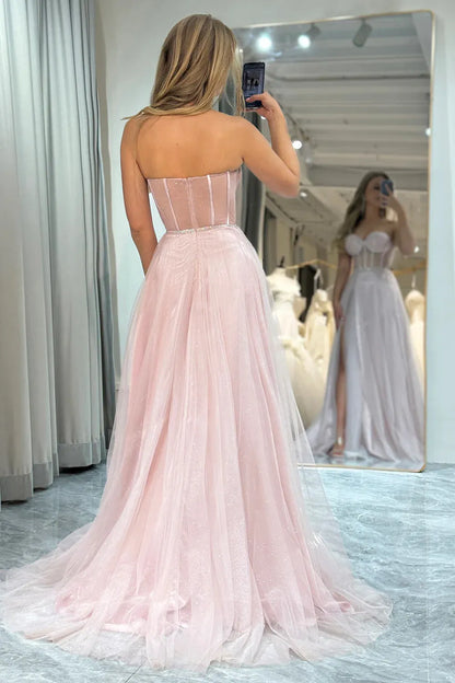 Wholesale Prom Dress Sweetheart A-Line Long Tulle With Split