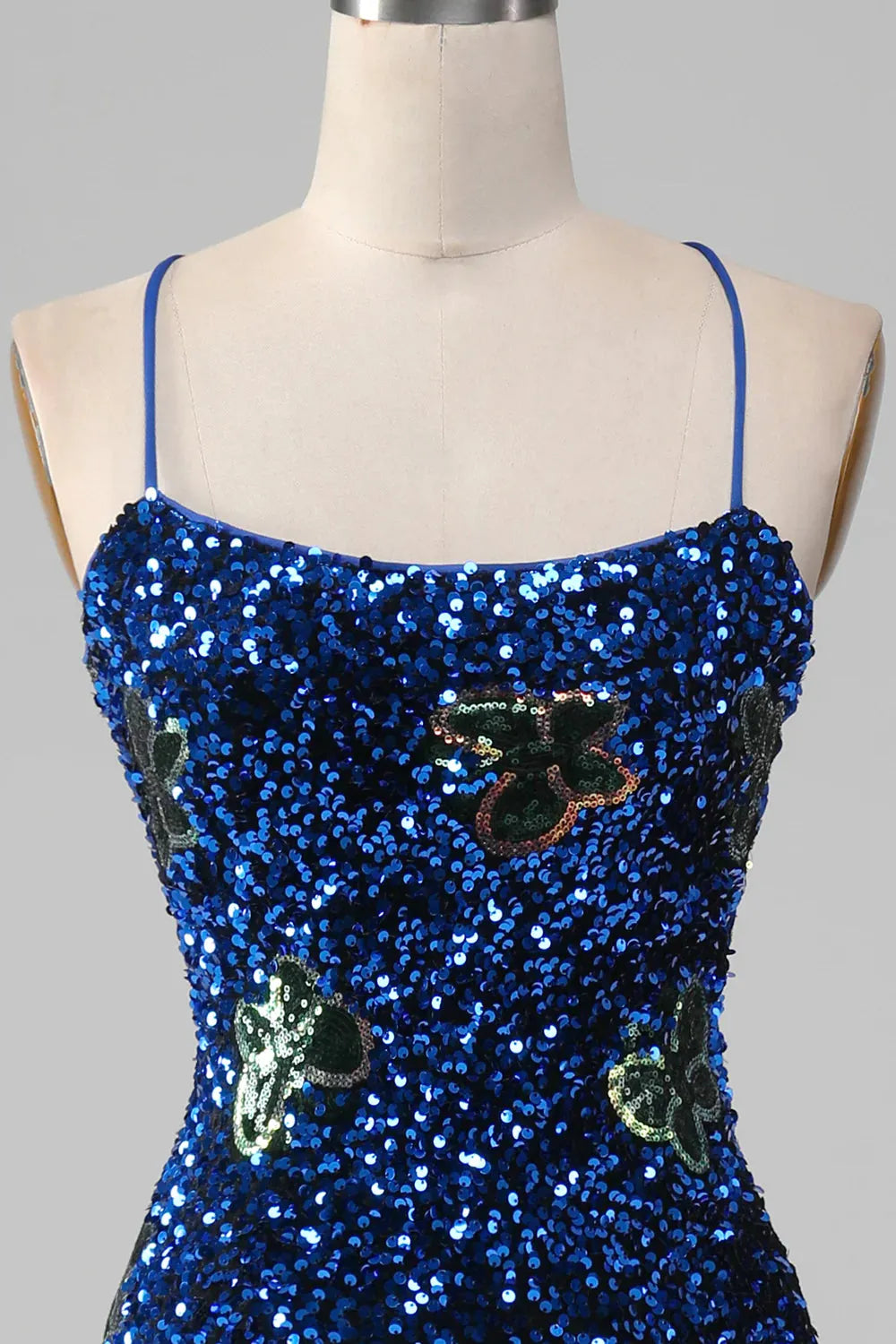 Wholesale Glitter Sequin Prom Dress Spaghetti Straps With Slit