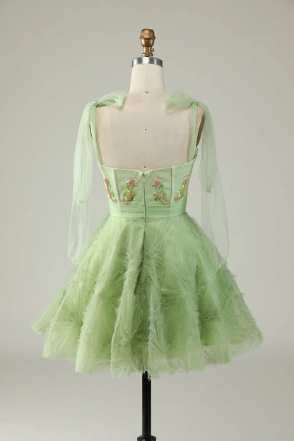 Wholesale A Line Sweetheart Green Short Homecoming Dress with Appliques Sequins