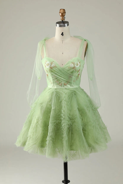 Wholesale A Line Sweetheart Green Short Homecoming Dress with Appliques Sequins