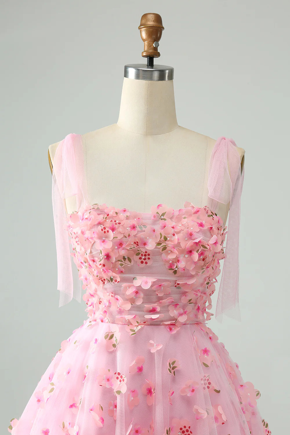 Wholesale A Line Pearls Corset with Appliques Flower Short Homecoming Dress Cute Pink