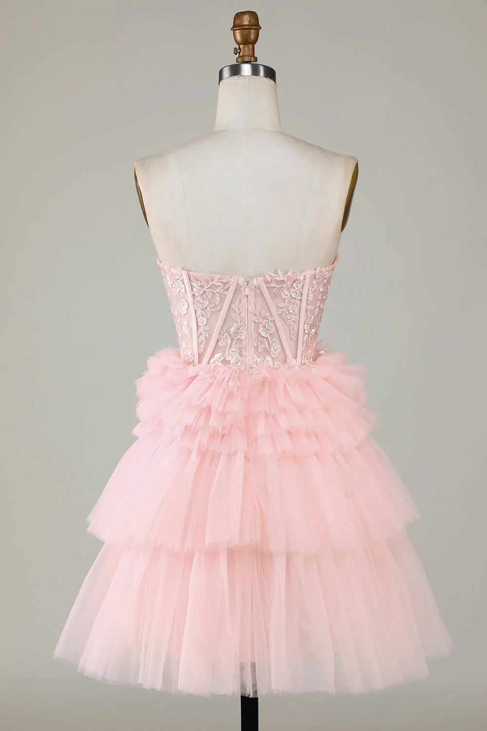 Wholesale Trendy A Line Homecoming Dress Sweetheart Tiered Pink with Ruffles