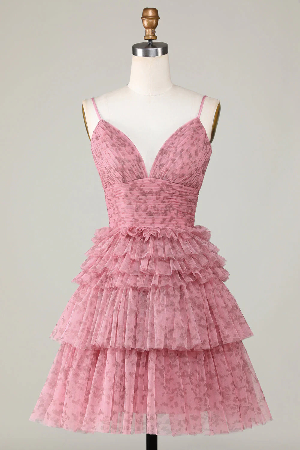 Wholesale Blush Short Homecoming Dress Cute A Line Spaghetti Straps Evening Dress with Ruffles