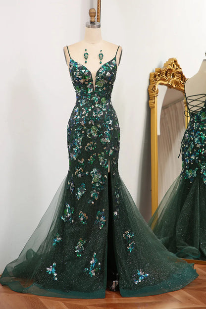 Wholesale Sparkly Prom Dress Mermaid With Slit And Beading