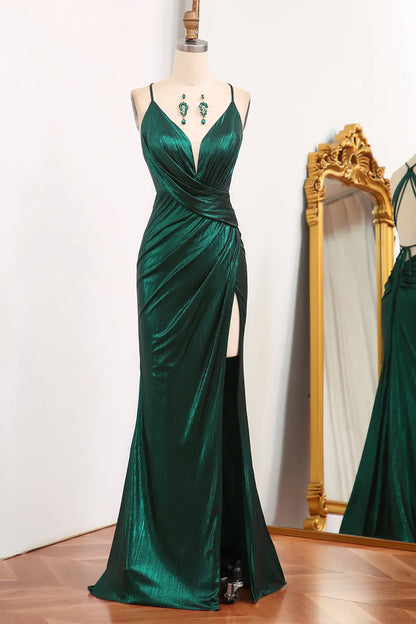 Wholesale Long Prom Dress Mermaid Spaghetti Straps Keyhole With Slit