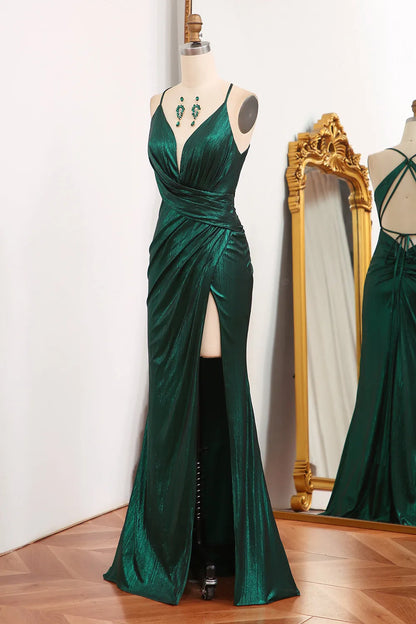 Wholesale Long Prom Dress Mermaid Spaghetti Straps Keyhole With Slit