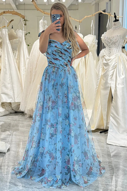 Wholesale Long Prom Dress A-Line Tie Straps Zipper Back Tulle