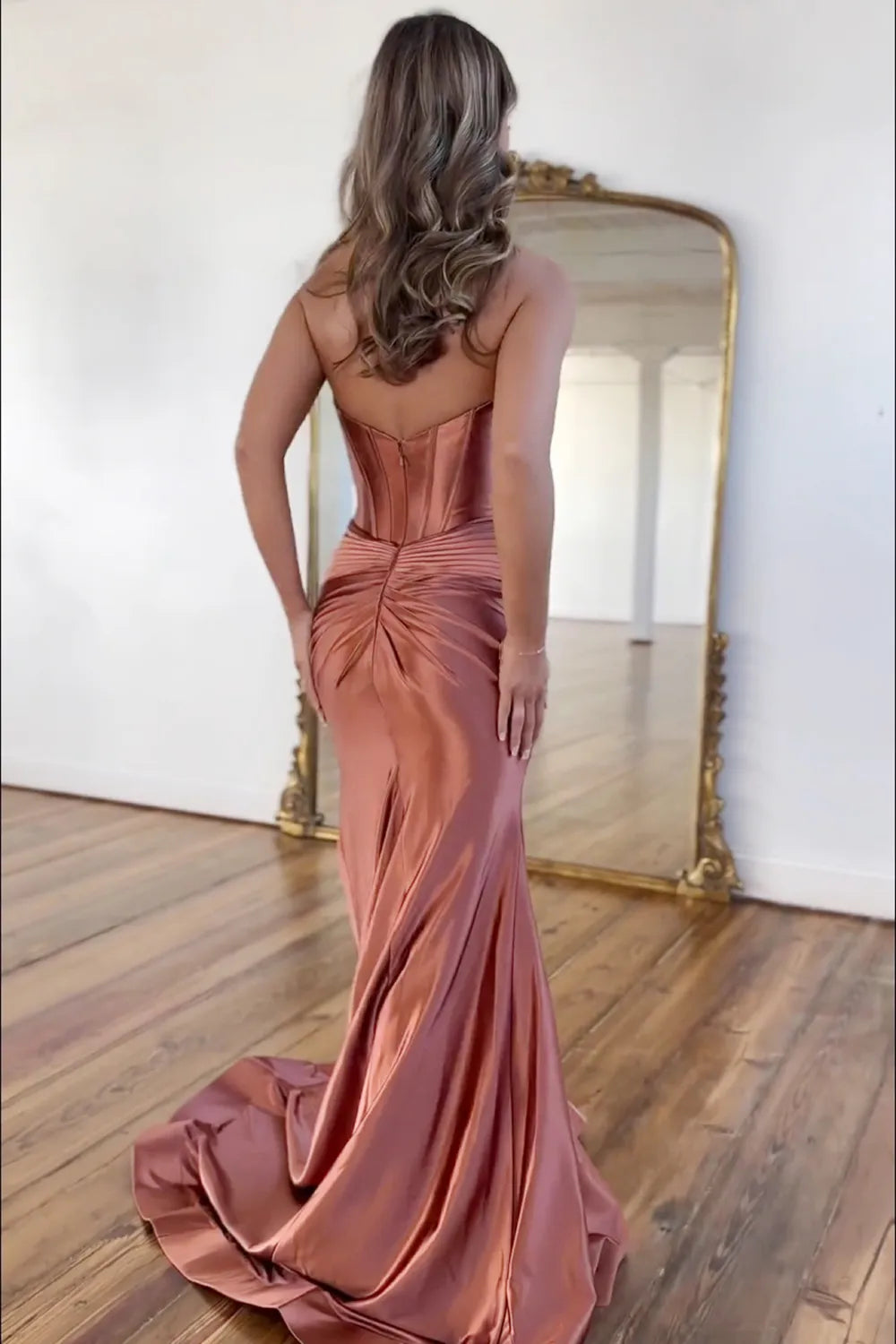 Wholesale Prom Dress Newly Mermaid Sweetheart Corset Satin With Split