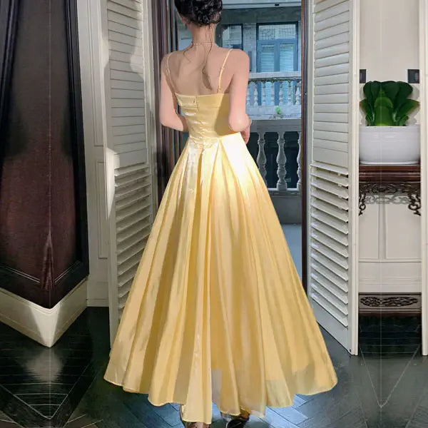 Aimishang Elegant Spaghetti Straps A-Line Sleeveless Party Evening Gown Pretty Long Formal Prom Dress