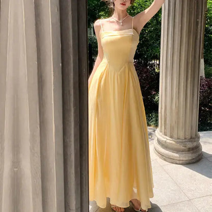 Aimishang Elegant Spaghetti Straps A-Line Sleeveless Party Evening Gown Pretty Long Formal Prom Dress