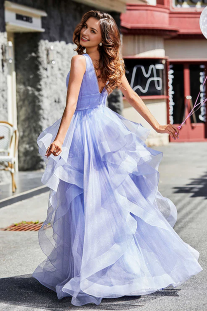 Wholesale Elegant Prom Dresses Ruched Ruffle Long Tulle Ball Gown Evening Dress