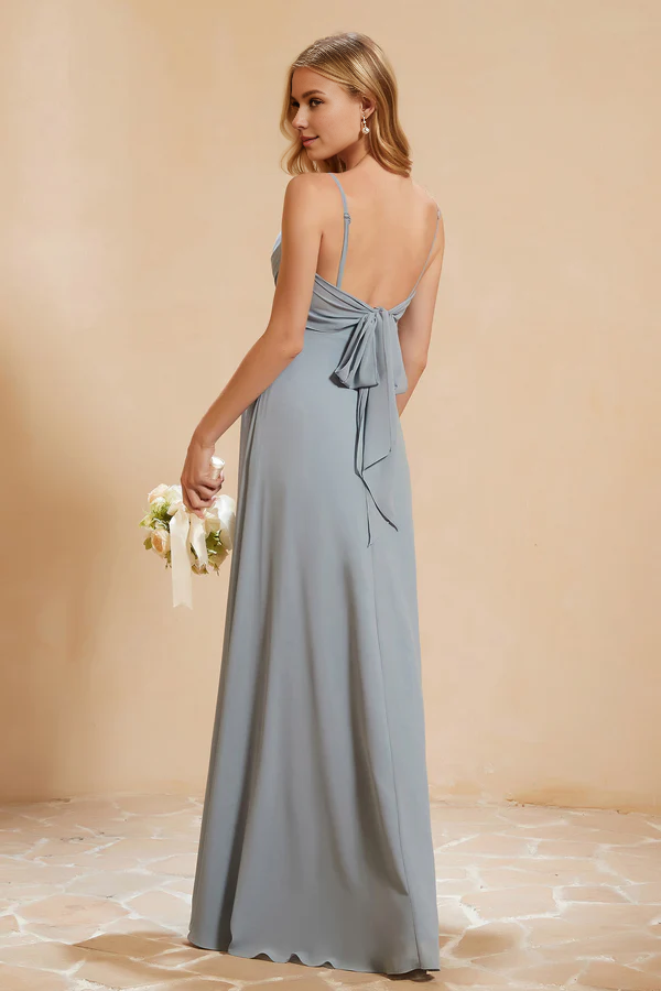 Wholesale Elegant Prom Dresses Sweetheart Chiffon Floor-Length Dress Wedding Guest Dresses With Slit