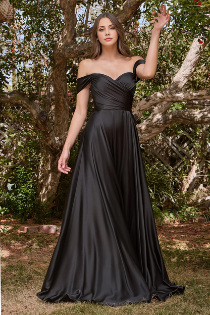 Wholesale Elegant Evening Dress Long Off Shoulder A-line Satin Dress Prom Dresses