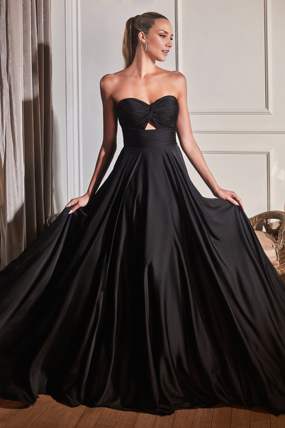 Wholesale Elegant Prom Dresses Long Satin Strapless Keyhole Dress Evening Dress