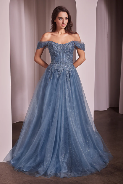 Wholesale Elegant Evening Dress Applique Off Shoulder A-line Gown Prom Dresses