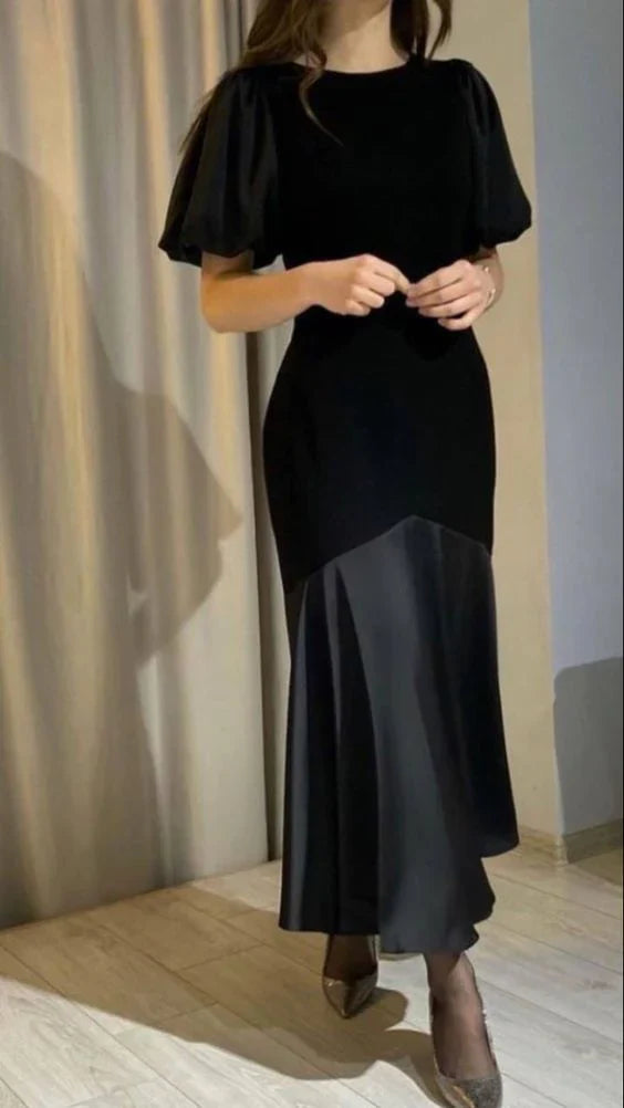 Wholesale Elegant Formal Women's Dresses Black Long Prom Dress Black Modest Formal Party Dress