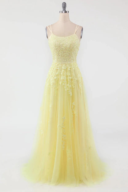 Wholesale A-Line Double Up Prom Dress With Appliques Straps Lace