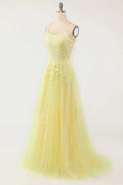 Wholesale A-Line Double Up Prom Dress With Appliques Straps Lace