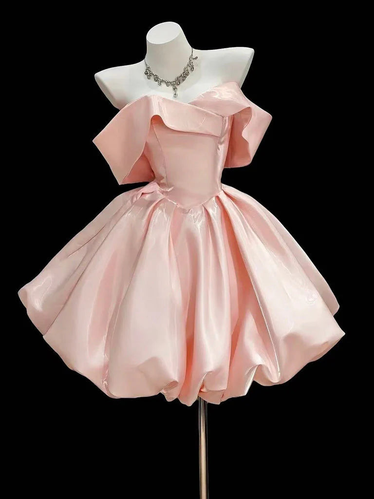 Aimishang Cute A Line Blue Off Shoulder Short Birthday Party Dress Lovely Pink Homecoming Dress