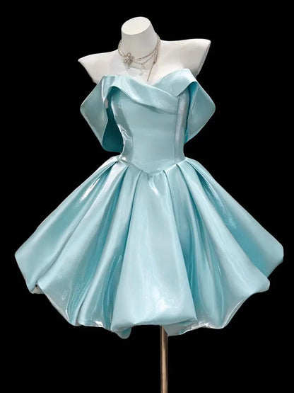 Aimishang Cute A Line Blue Off Shoulder Short Birthday Party Dress Lovely Pink Homecoming Dress